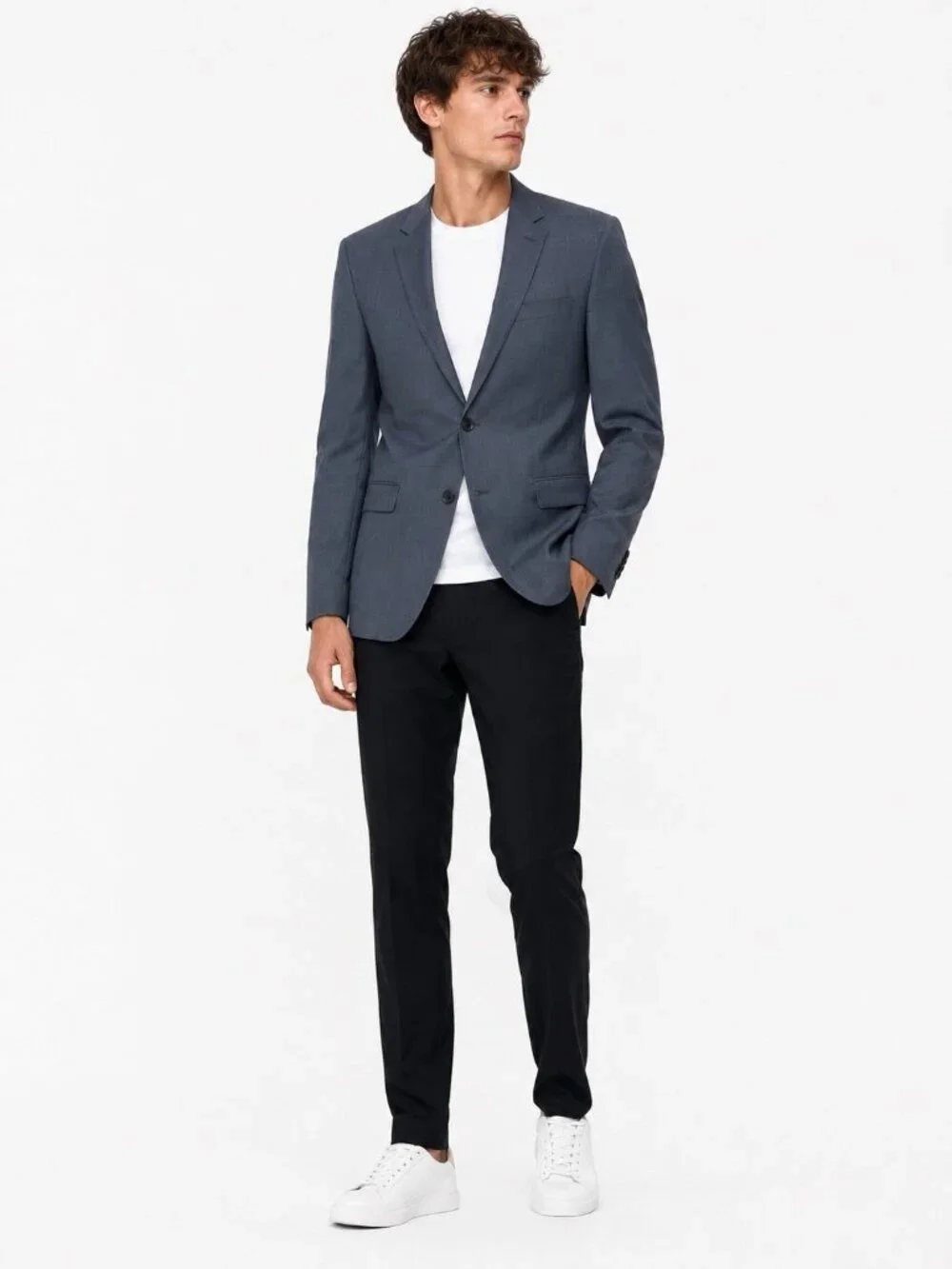 THEORY jacket blazer sport coat gray 44R stretch wool business casual minimalist